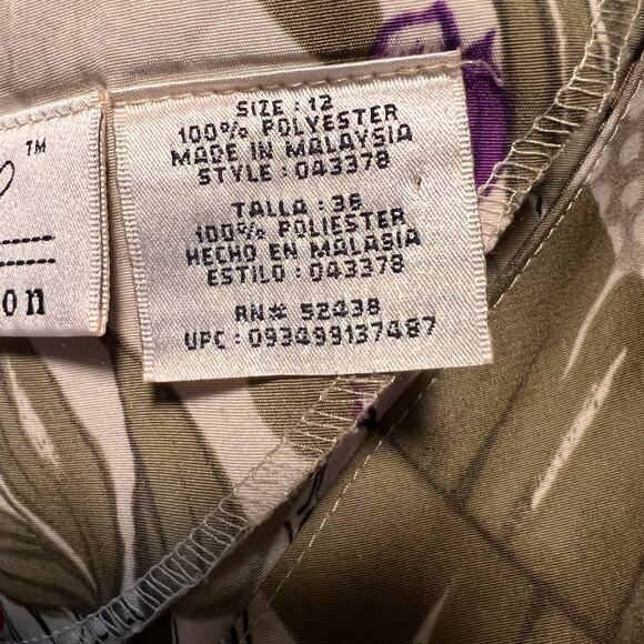 Kathie Lee Floral V-Neck Sleeveless Shift Dress Size 12 Green Knee Length - Picture 3 of 9